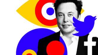 In the Twitter Files, every conversation with a government official contains the same warning: You can do it happily, or we’ll make you. | Illustration: Joanna Andreasson Source image: tomozina/iStock Photo: Elon Musk; The Royal Society